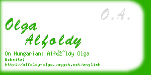 olga alfoldy business card